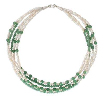 Cultured pearl strand necklace, 'Chiang Mai Melody' - Cultured pearl strand necklace
