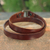 Men's leather wrap bracelet, 'Enigma in Brown' - Men's Artisan Crafted Leather Wrap Bracelet from Thailand