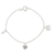 Tourmaline charm bracelet, 'I Love Elephants' - Tourmaline charm bracelet thumbail