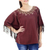 Cotton tunic, 'Exotic Brown Butterfly' - Handmade Cotton Blouse thumbail
