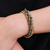 Beaded brass bracelet, 'Joy' - Hand Crafted Brass and Jasper Bracelet from Thailand