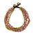 Beaded brass bracelet, 'Rose Joy' - Artisan Crafted Brass and Quartz Bracelet thumbail