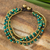 Beaded brass bracelet, 'Evergreen Joy' - Brass and Serpentine Beaded Bracelet thumbail