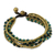Beaded brass bracelet, 'Evergreen Joy' - Brass and Serpentine Beaded Bracelet (image 2b) thumbail