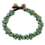 Beaded brass bracelet, 'Bells in the Sky' - Brass and Dyed Calcite Bracelet (image 2a) thumbail