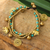 Brass charm bracelet, 'Blue Siam Elephants' - Hand Crafted Brass Charm Bracelet from Thailand (image 2) thumbail