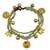 Brass charm bracelet, 'Blue Siam Elephants' - Hand Crafted Brass Charm Bracelet from Thailand thumbail