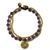 Amethyst beaded wristband, 'Daydreams' - Hand Made Brass Beaded Amethyst Bracelet (image 2a) thumbail
