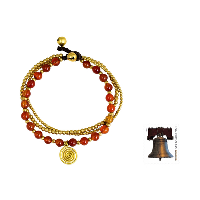 Karneol-Perlen-Armband, 'Tagträume'. - Karneolperlen-Armband aus Thailand