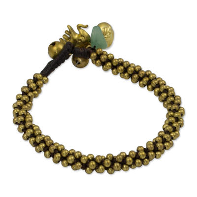 Brass beaded bracelet, 'Northern Chic' - Brass beaded bracelet