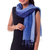 Silk pintuck scarf, 'Royal Blue Transition' - Silk Scarf in Blue Ombre thumbail