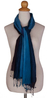 Pin tuck shawl, 'Turquoise Teal Transition' - Ombre Pin Tuck Shawl from Thailand (image 2b) thumbail