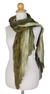 Silk scarf, 'Evolving Olive' - Handcrafted Scarf from Thailand thumbail