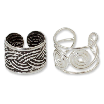 Sterling silver ear cuff earrings (Pair)