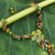 Serpentine and carnelian flower necklace, 'Dazzling Bloom' - Hand Made Floral Carnelian and Serpentine Necklace (image 2) thumbail