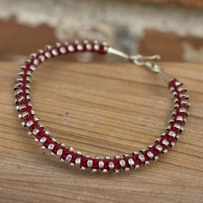 Silver flower bracelet, 'Fire Blooms' - Silver flower bracelet