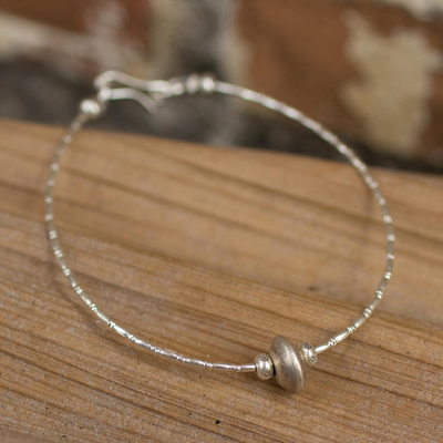 Silver beaded bracelet, 'Uniquely Karen' - Silver beaded bracelet
