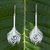 Sterling silver dangle earrings, 'Thai Peacock' - Sterling Silver Dangle Earrings thumbail