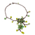 Carnelian and quartz flower necklace, 'Verdant Bouquet' - Carnelian and quartz flower necklace (image 2b) thumbail