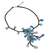 Beaded flower necklace, 'Turquoise Spray' - Beaded flower necklace (image 2b) thumbail