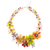 Cultured pearl and carnelian beaded necklace, 'Joyous Camellia' - Cultured pearl and carnelian beaded necklace thumbail