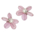 Cultured pearl and quartz flower earrings, 'Pink Thai Daisy' - Pink and Green Flower Earrings with Pearl (image 2b) thumbail