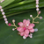Beaded flower necklace, 'Rose in Bloom' - Beaded flower necklace (image p210382) thumbail