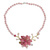 Beaded flower necklace, 'Rose in Bloom' - Beaded flower necklace thumbail