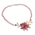 Beaded flower necklace, 'Rose in Bloom' - Beaded flower necklace (image 2b) thumbail