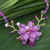 Amethyst beaded flower necklace, 'Violet in Bloom' - Amethyst beaded flower necklace thumbail