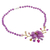 Amethyst beaded flower necklace, 'Violet in Bloom' - Amethyst beaded flower necklace (image 2b) thumbail