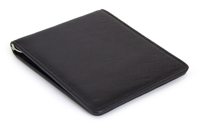 Men's leather wallet, 'Executive Black' - Men's leather wallet