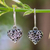 Sterling silver flower earrings, 'Blossoming Heart' - Sterling silver flower earrings thumbail