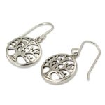 Sterling silver dangle earrings, 'Living Forest' - Silver Tree Earrings from Thailand