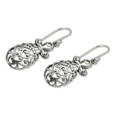 Sterling silver dangle earrings, 'Thai Pineapple' - Sterling silver dangle earrings