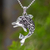 Anhänger-Halskette aus Sterlingsilber, 'Pretty Dolphin', 'Pretty Dolphin - Kunsthandwerklich hergestellte Silberanhänger-Halskette
