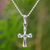 Sterling silver pendant necklace, 'Modern Cross' - Sterling Silver Pendant Necklace thumbail