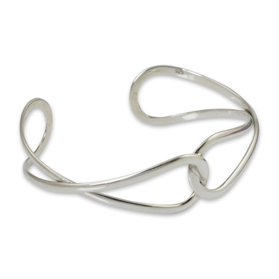 Handcrafted Modern Sterling Silver Cuff Bracelet