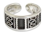 Sterling silver toe ring, 'Many Paths' - Modern Sterling Silver Toe Ring