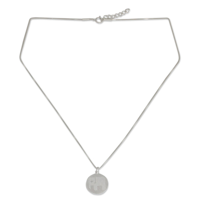 Sterling silver pendant necklace, 'Polka Dot Elephant' - Sterling silver pendant necklace
