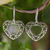 Sterling silver heart earrings, 'Web of Love' - Sterling silver heart earrings (image 2) thumbail