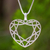 Sterling silver heart necklace, 'Web of Love' - Sterling silver heart necklace (image 2) thumbail