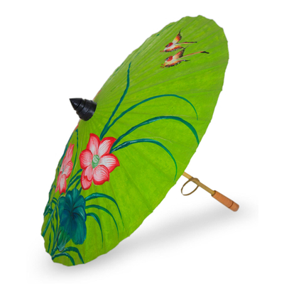 Sonnenschirm aus Saa-Papier - Saa-Papiersonnenschirm mit Blumenmotiven