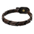 Men's leather wristband bracelet, 'World' - Men's Unique Braided Leather Bracelet thumbail