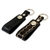 Leather key rings, 'Key to Success in Black' (pair) - Hand Tooled Black Leather Key Rings (Pair) (image 2c) thumbail