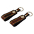 Leather key rings, 'Key to Success in Brown' (pair) - Hand Tooled Brown Leather Key Rings (Pair) (image 2c) thumbail