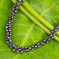 Cultured pearl strand necklace, 'Golden Starlight' - Cultured pearl strand necklace