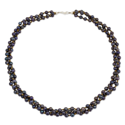 Cultured pearl strand necklace, 'Golden Starlight' - Cultured pearl strand necklace