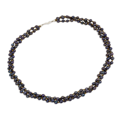 Cultured pearl strand necklace, 'Golden Starlight' - Cultured pearl strand necklace