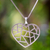 Sterling silver heart pendant, 'Paths of Love' - Sterling silver heart pendant